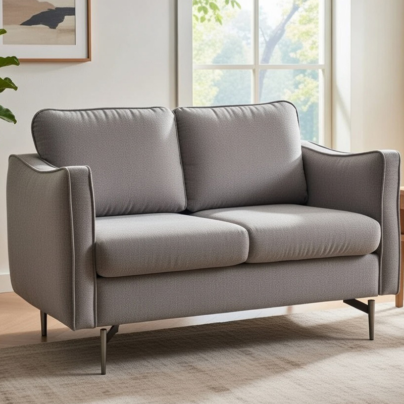 Kárpitozott Mid Century modern fa keretes ülőke nappaliba